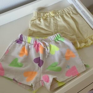 Zara kids Colorful Heart and Yellow Ruffle Shorts Set